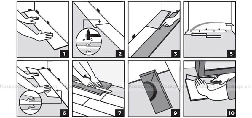 sàn nhựa giả gỗ trong nhà bd1023