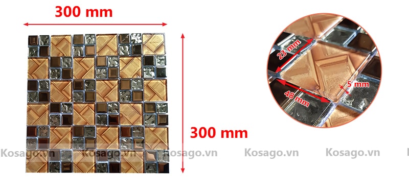 Kích thước gạch mosaic BV015