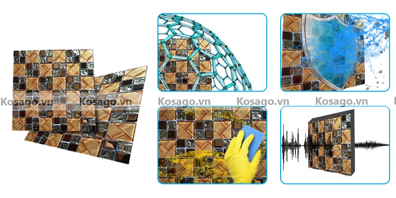 Đặc điểm nổi bật của gạch mosaic thủy tinh BV015