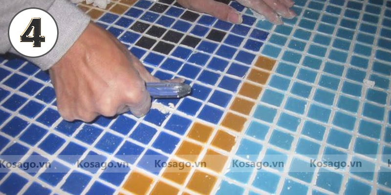 Hướng dẫn ốp lát gạch trang trí mosaic BV018 - Bước 4