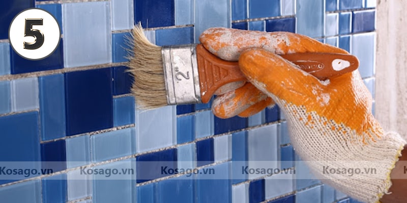 Hướng dẫn ốp lát gạch trang trí mosaic BV018 - Bước 5