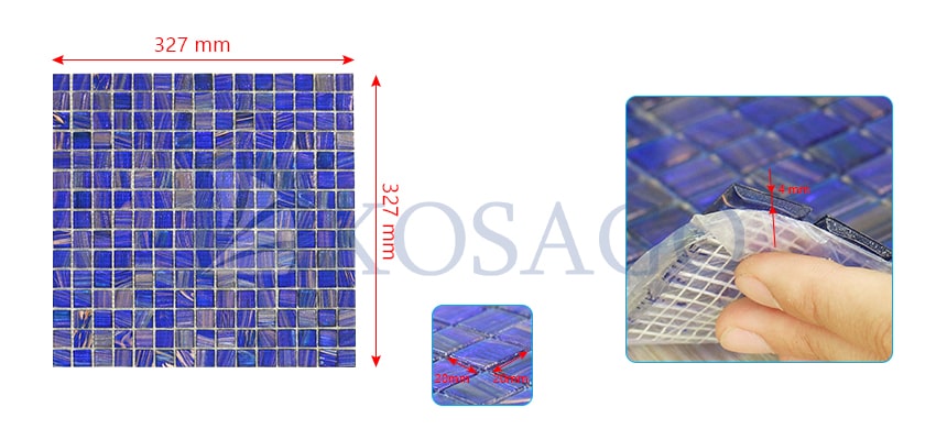 Kích thước gạch mosaic E705