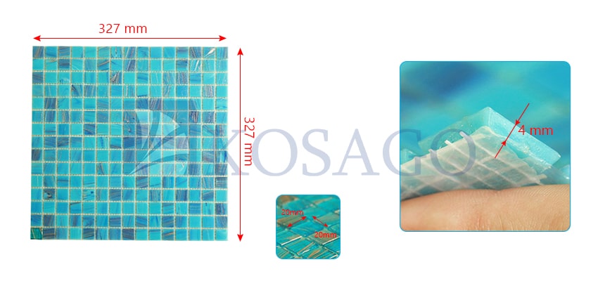 Kích thước gạch mosaic E736