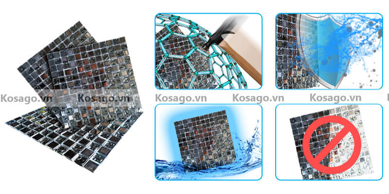 Đặc điểm nổi bật của gạch mosaic trang trí thủy tinh BV007