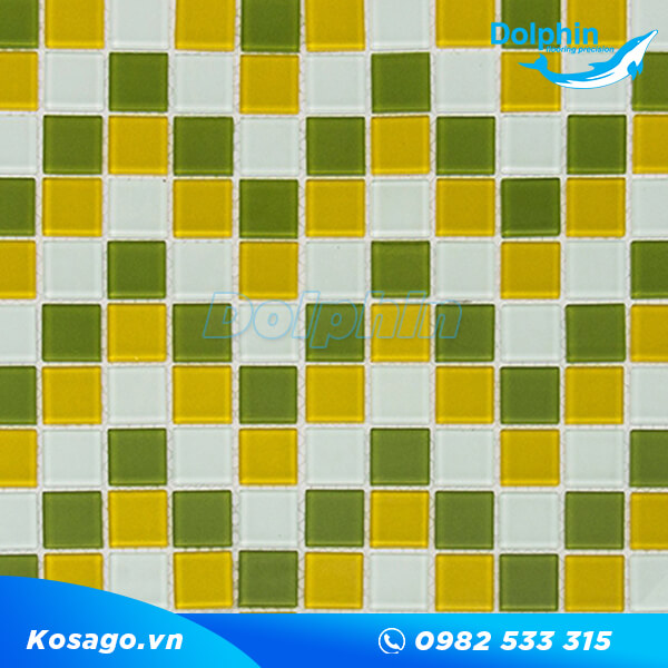 Gạch Mosaic xanh vàng trắng BM254XV3 tại Kosago